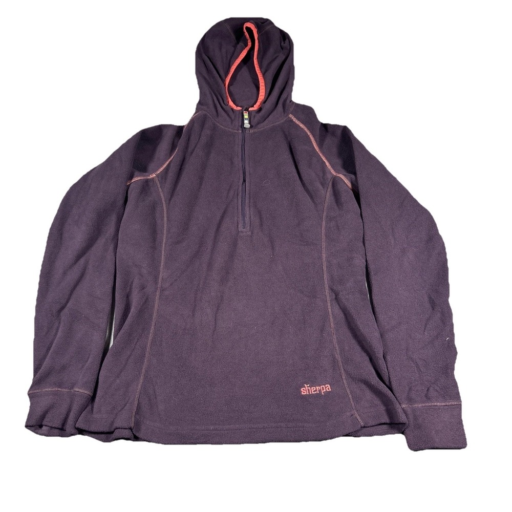 Sherpa Adventure Gear Womens Purple Fleece Hoodie Quarter Zip Pullover Small